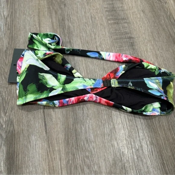 Norma Kamali Bill Bra in Rose Garden Print Swim Top